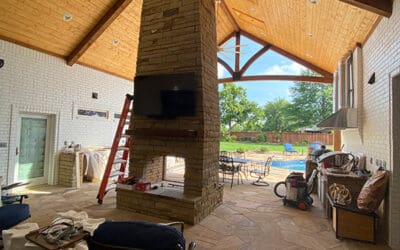 Electrical project in covered outdoor area
