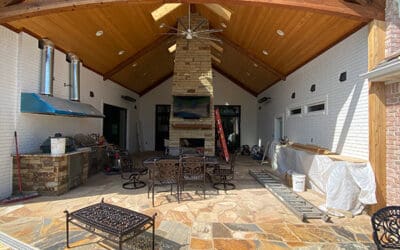 Electrical project in covered outdoor area with ceiling fan